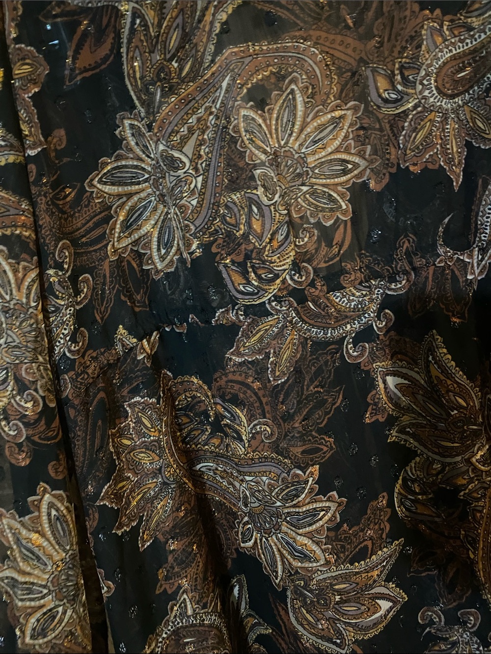 Boho Paisley Tie-Waist Maxi Duster in Brown/ Black - Picture 6 of 7
